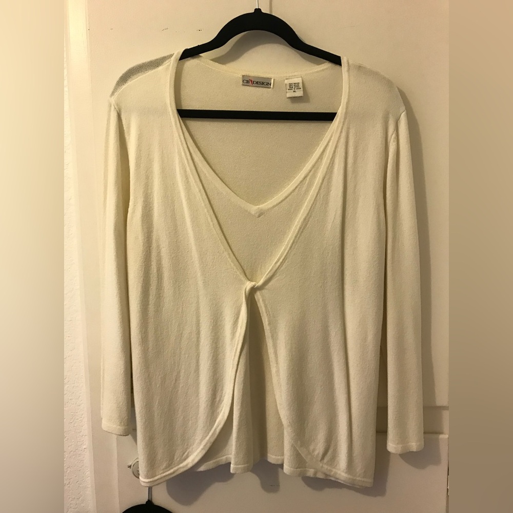 Elegant Cream V-Neck Blouse by City Streets